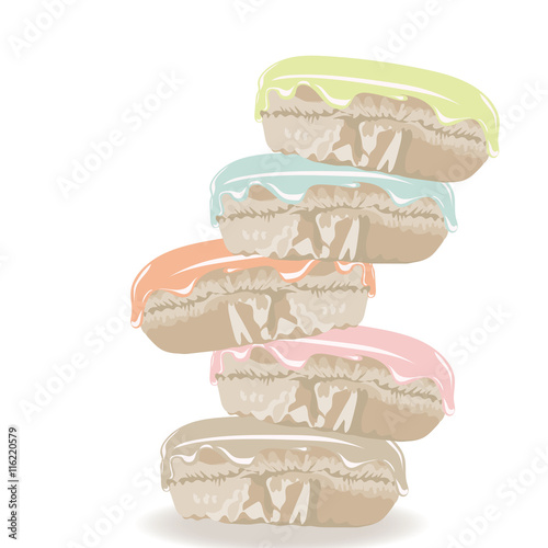 Vector Colorful realistic macaroons