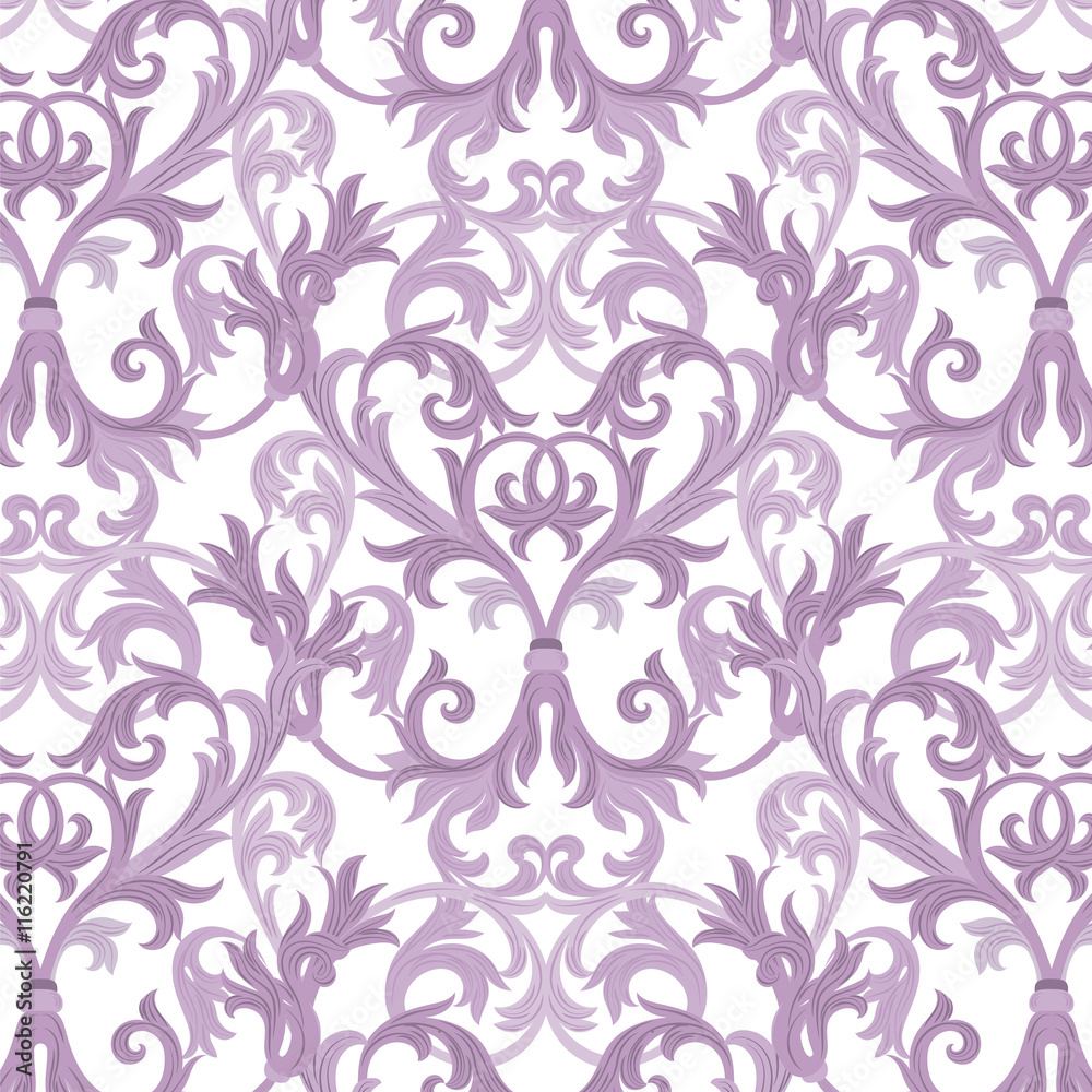Vector Damask Baroque Pattern. Elegant Classic texture for wallpapers, backgrounds, textile and page fill. Lavender color ornament Vector Damask Baroque Pattern. Elegant Classic texture for wallpapers, backgrounds, textile and page fill. Lavender color ornament