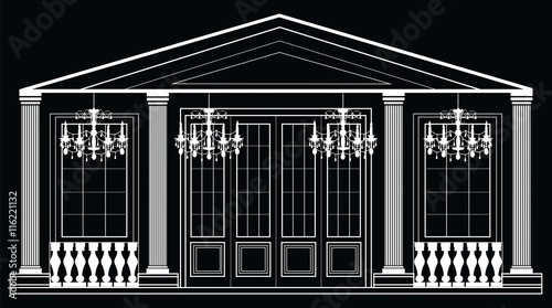 Vector wainscoting Decorative Damask Ornamented frames for walls or backgrounds. Interior design decoration panels. Classic Baroque Vintage style. Vector frame