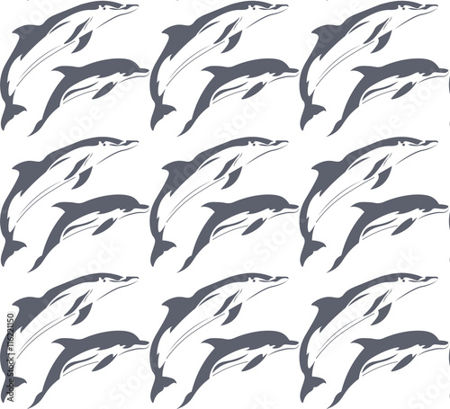 Vector dolphin pattern