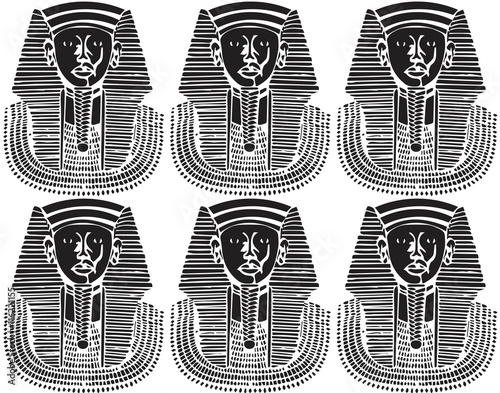 Vector Egypt Pharaoh silhouette pattern
