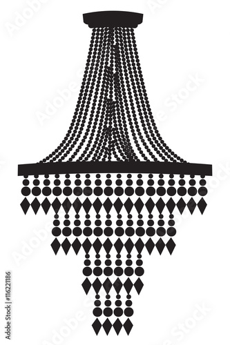 Rich Baroque Classic chandelier. Luxury decor accessory design. Vector illustration sketch