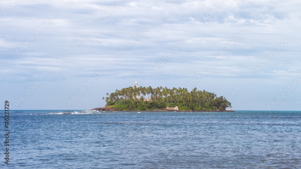 Barberyn Lighthouse on a Small Island near the Town of Beruwala, Sri Lanka