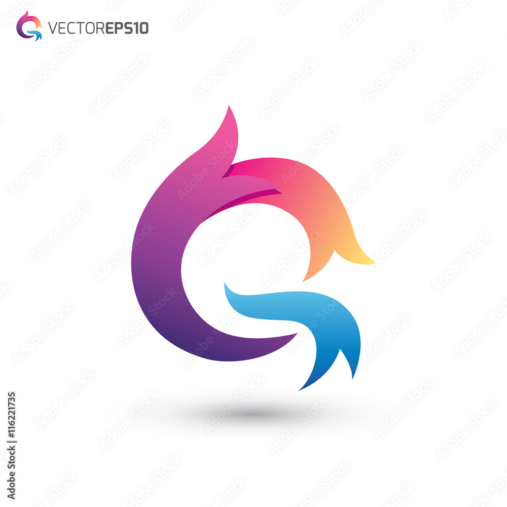 Naklejka premium Abstract Colorful Letter Q Logo