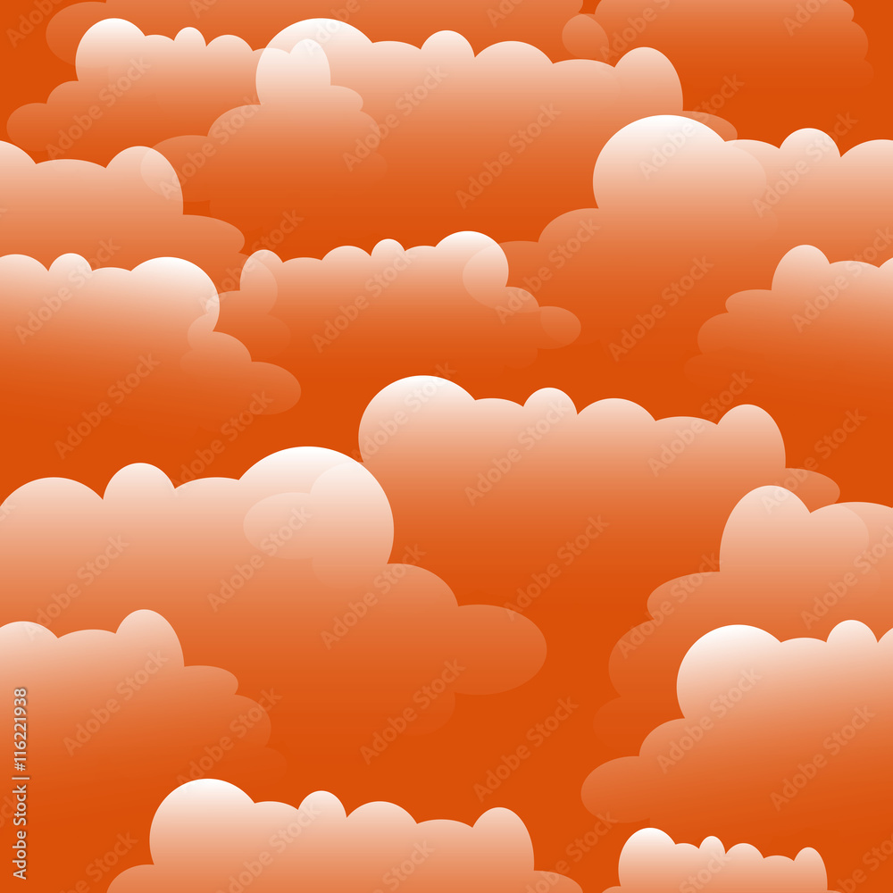 Clouds illustration. A Seamless vector pattern.