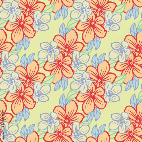 Seamless flower pattern. Beautiful background for banners, labels, posters, web, invitations, weddings, greeting cards, albums. Vector clip art.