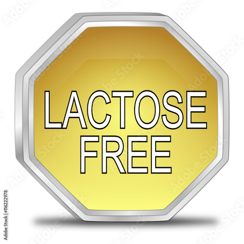 Lactose free Button - 3D illustration