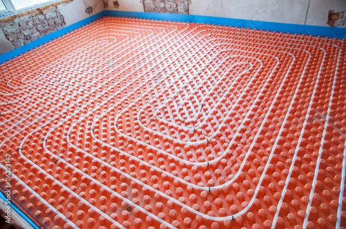 Floor heating installation photo