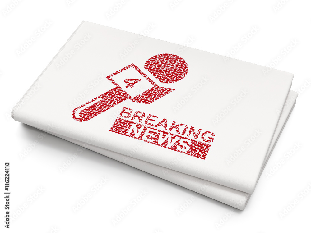 News concept: Breaking News And Microphone on Blank Newspaper background News concept: Breaking News And Microphone on Blank Newspaper background