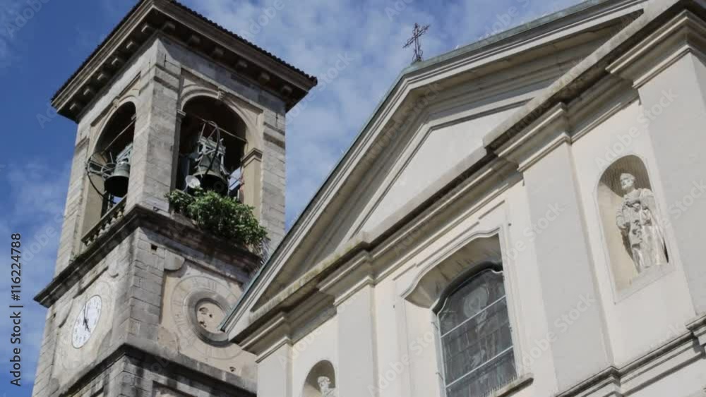 in italy sumirago ancient religion building for catholic and clock tower. in italy sumirago ancient religion building for catholic and clock tower.