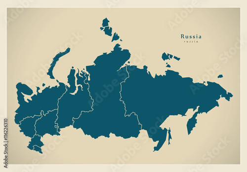 Modern Map - Russia with regions RU