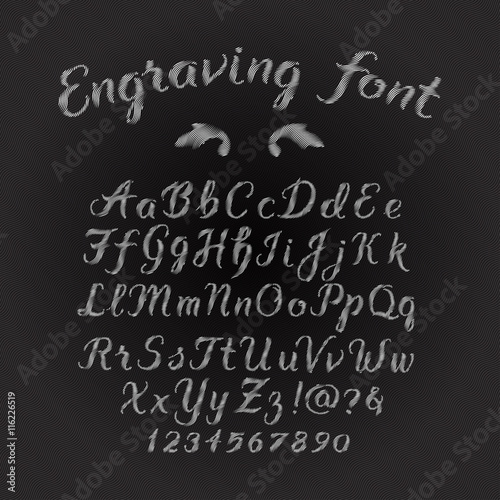 Engraving font set