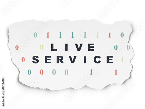 Business concept: Live Service on Torn Paper background