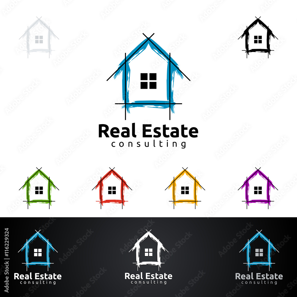 Real estate vector logo design, abstract home, house logo realty, 