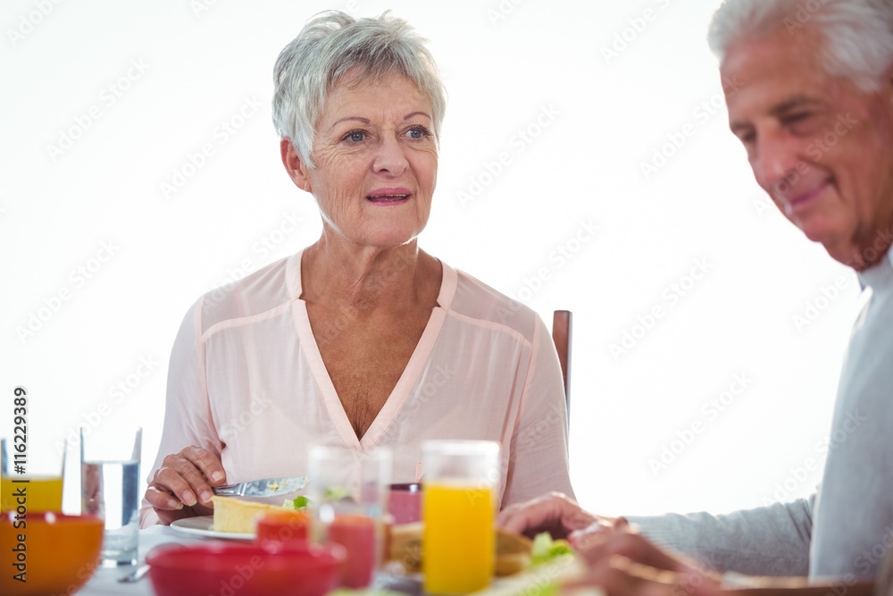 Senior women during lunch Senior women during lunch