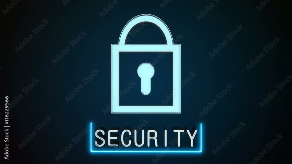 Security concept seamless looping 3D animation in blue light and chrome; including alpha matte Security concept seamless looping 3D animation in blue light and chrome; including alpha matte
