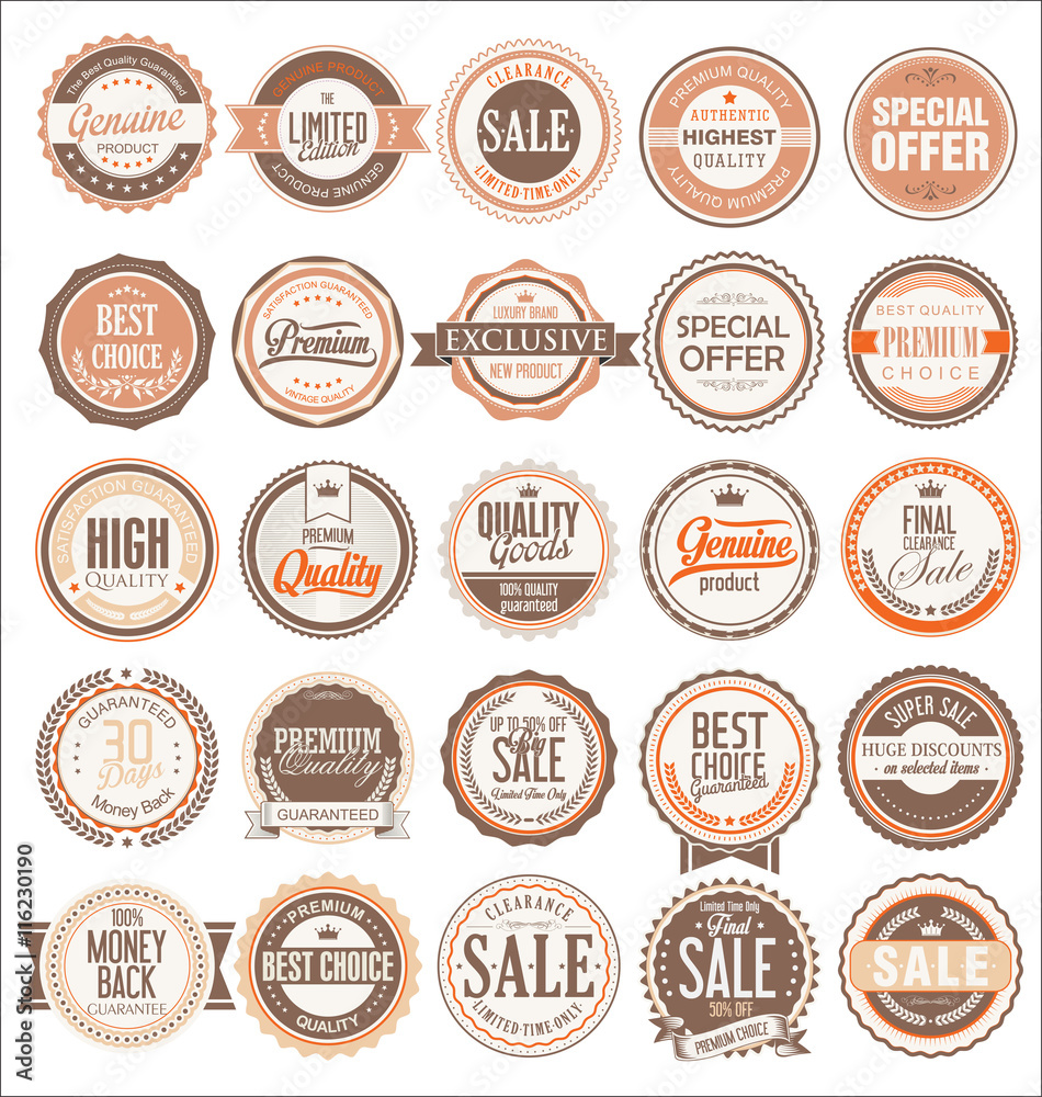 Retro badges and labels collection
