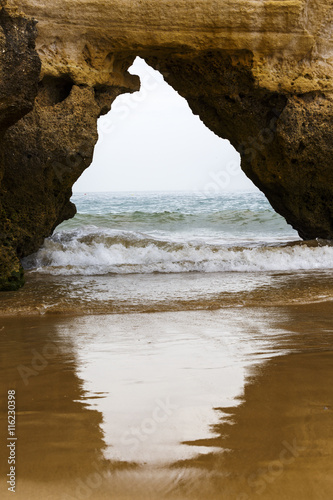 beautiful beach on the Atlantic Ocean, Algarve, Portugal