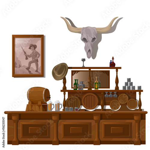 Bar in wild West style, decor location