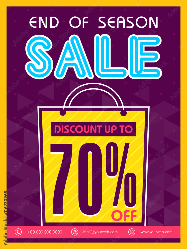 End of Season Sale Poster, Banner or Flyer. Stock Vector | Adobe Stock