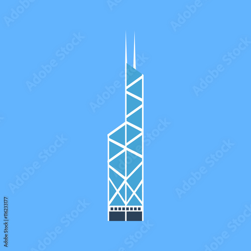 Chinese Bank Headquarters Building In Hong Kong Simplified Icon