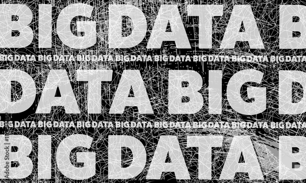 Scratched background and the words big data