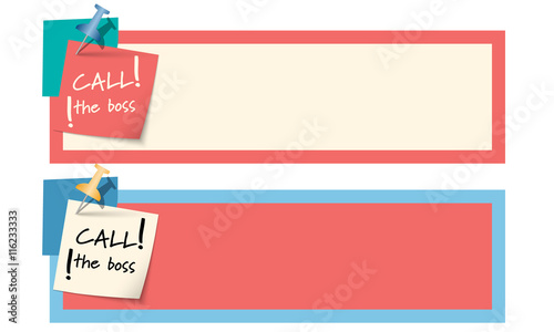 Text box with the words call the boss
