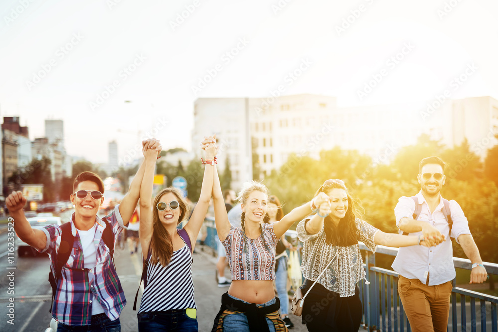Fototapeta premium Happy young people having fun
