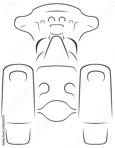 Trike motorcycle rear view line art style silhouette