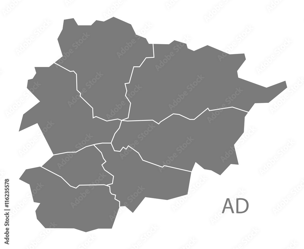 Obraz premium Andorra Map grey