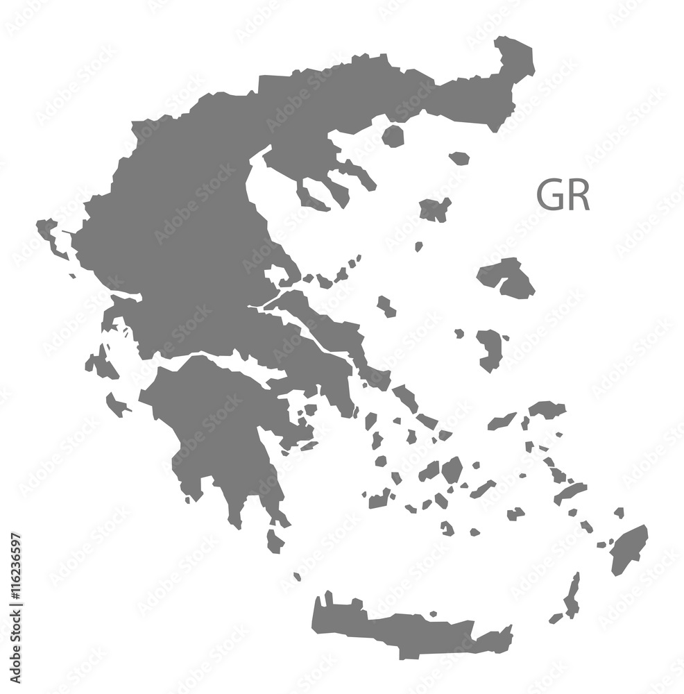 Naklejka premium Greece Map grey