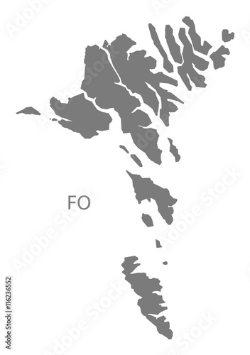 Faroe Islands Map grey