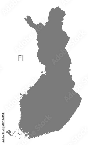 Finland Map grey