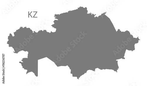 Kazakhstan Map grey