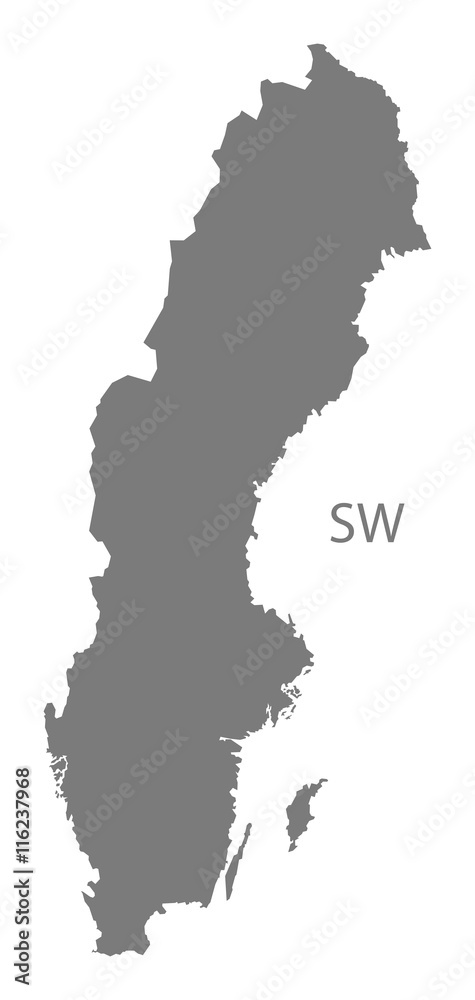 Sweden Map grey Sweden Map grey