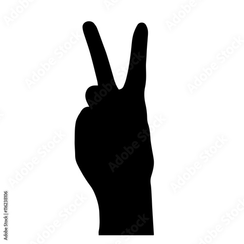  high quality hand gestures isolated on white background; Victor