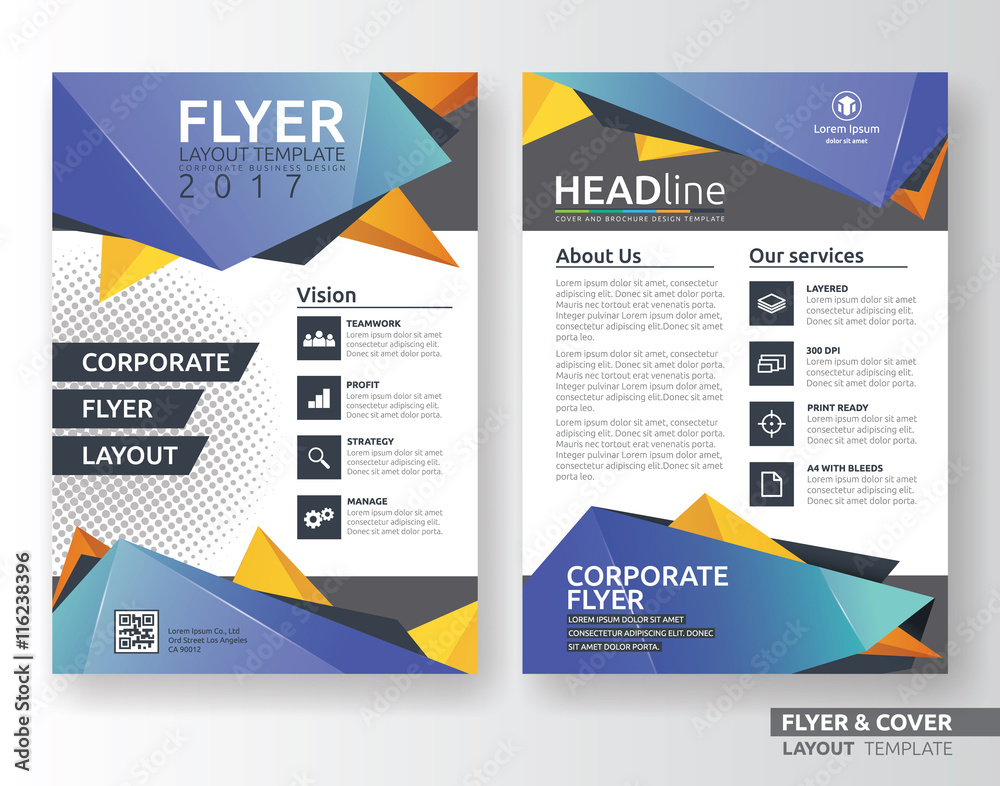 Multipurpose corporate business flyer layout template design. Suitable for flyer, brochure, book cover and annual report. A4 size with bleeds. Multipurpose corporate business flyer layout template design. Suitable for flyer, brochure, book cover and annual report. A4 size with bleeds.