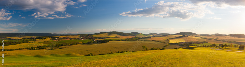 Panorama landscape - Amazing view from golf course to the valley Panorama landscape - Amazing view from golf course to the valley