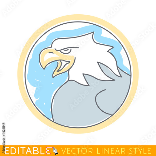 Eagle. Editable vector graphic in linear style.