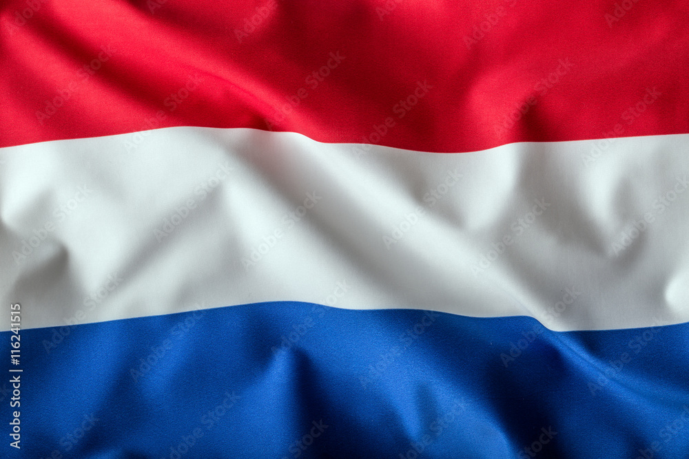 Fototapeta premium Netherlands flag waving in the wind. Holland flag. Dutch flag.