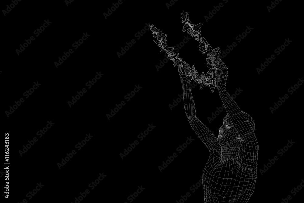 Award in Hologram Wireframe Style. Nice 3D Rendering
Award in Hologram Wireframe Style. Nice 3D Rendering