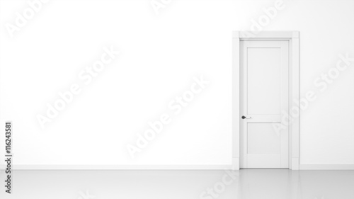 white wall and door background
