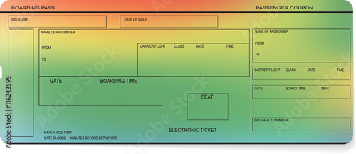 Pattern of a boarding pass or air ticket