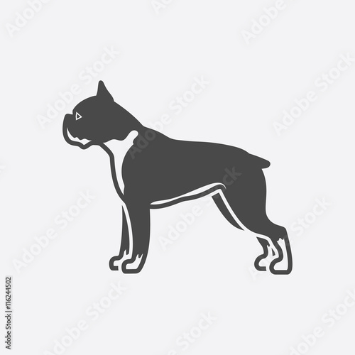 Boxer icon black simple. Singe dog icon from the dog breads set - stock vector