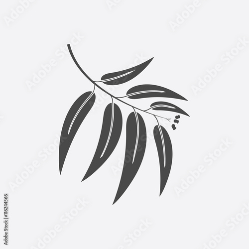 Eucalyptus icon black simple. Singe nature icon from the big forest plant set.