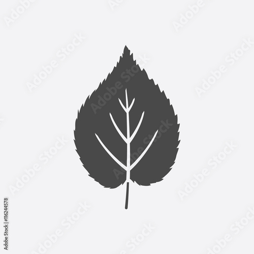 Linden leaf icon black simple. Singe nature icon from the big forest set.