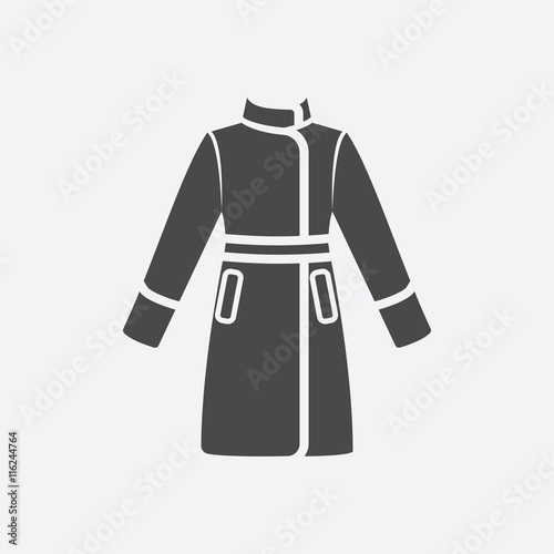 Coat black icon of vector illustration for web and mobile