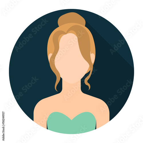 Blonde icon flat. Single avatar,peaople icon from the big avatar set.