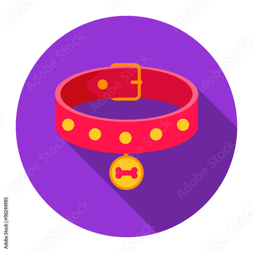 Dog collar vector icon in flat style for web