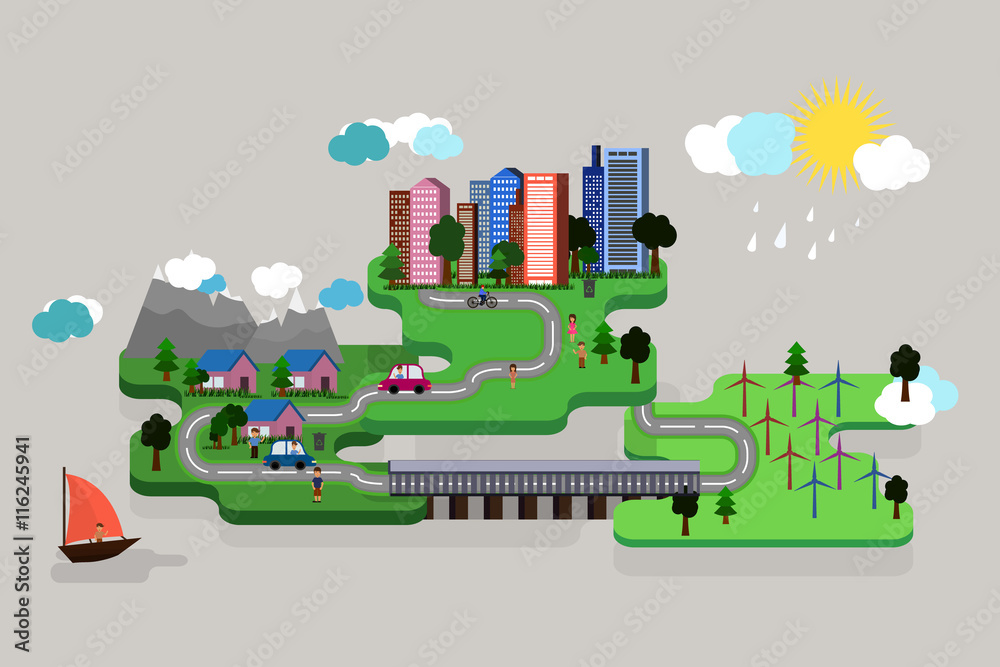 Vector illustration of a green planet